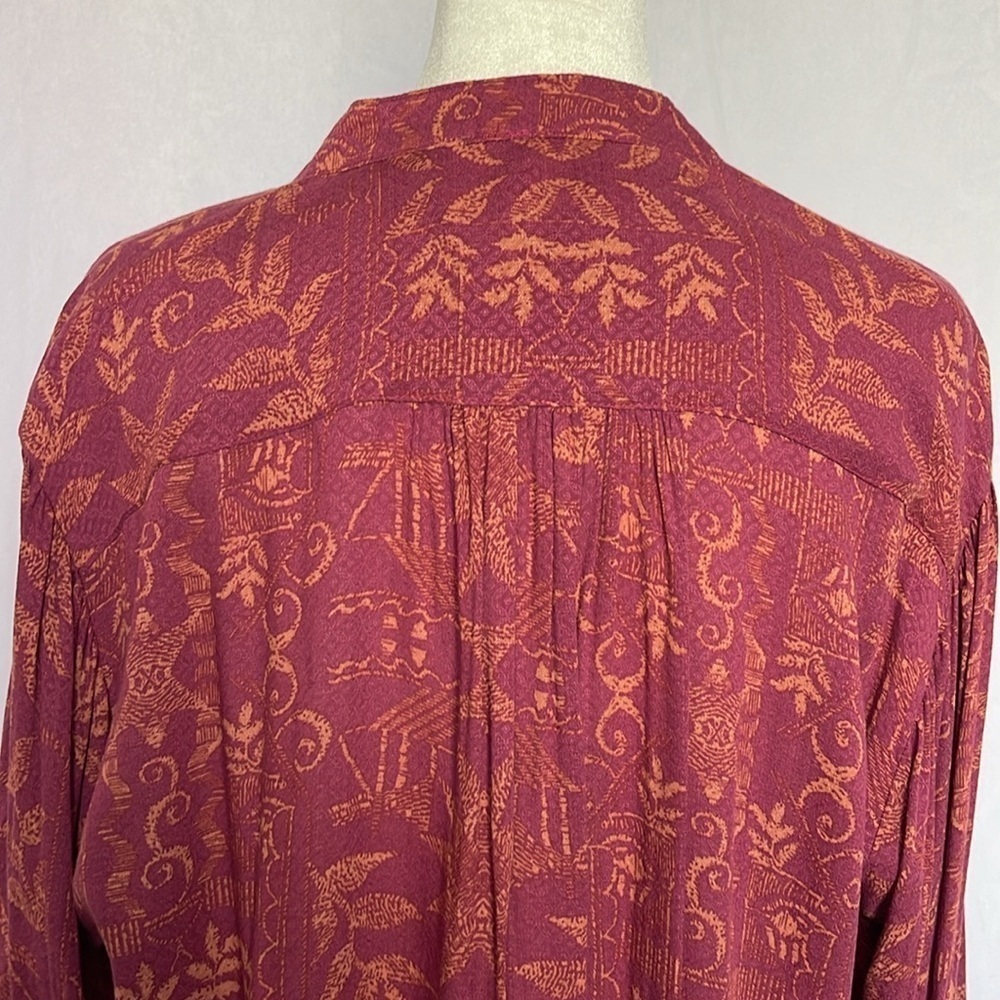Free People Mia Tunic in Rouge Women's Size S Oversized Boho Cottagecore EUC - Picture 8 of 15